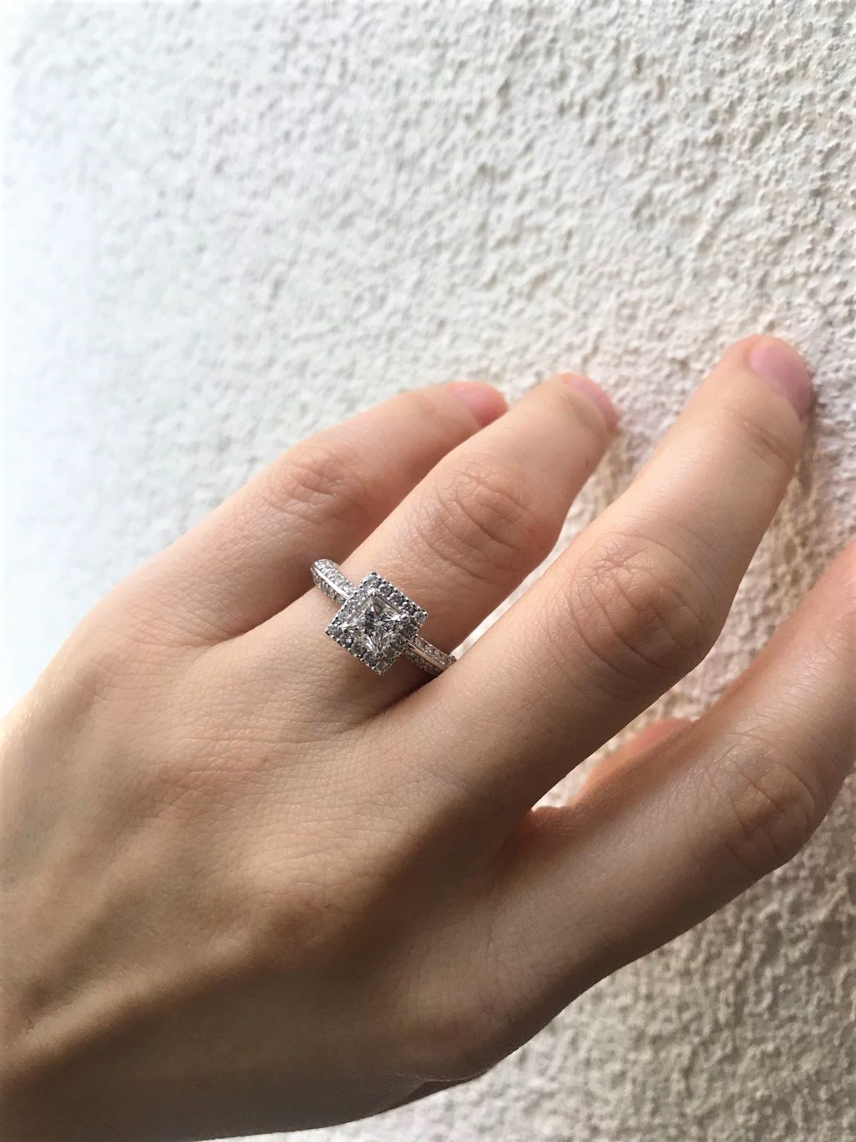 1.10 ct.Prenses Kesim Pırlanta Tektaş Yüzük 